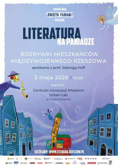 Grafika promująca spotkanie Literatura na Paniadze